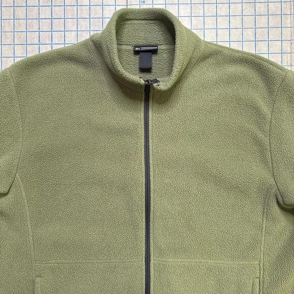 REI Jacket Mens M/L Full Zip Green Fleece Outdoors Hiking Vintage Style - Picture 7 of 9